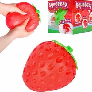 NEW IN BOX - Squeeze Strawberry Stress Relief Toy Extra Large Squishy